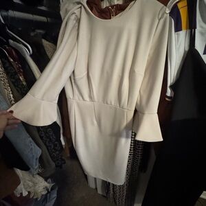 Donna Morgan Cream Long Sleeve Dress